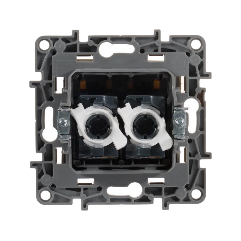 Etika Слоновая кость Розетка компьютерная 2-ая RJ45, категория 5е UTP — миниатюра 3