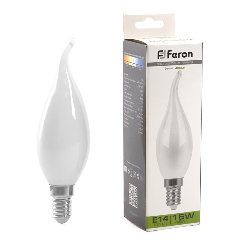 Лампа светодиодная, (15W) 230V E14 4000K матовая, LB-718 | 38262 | FERON — фото 1 | Sento