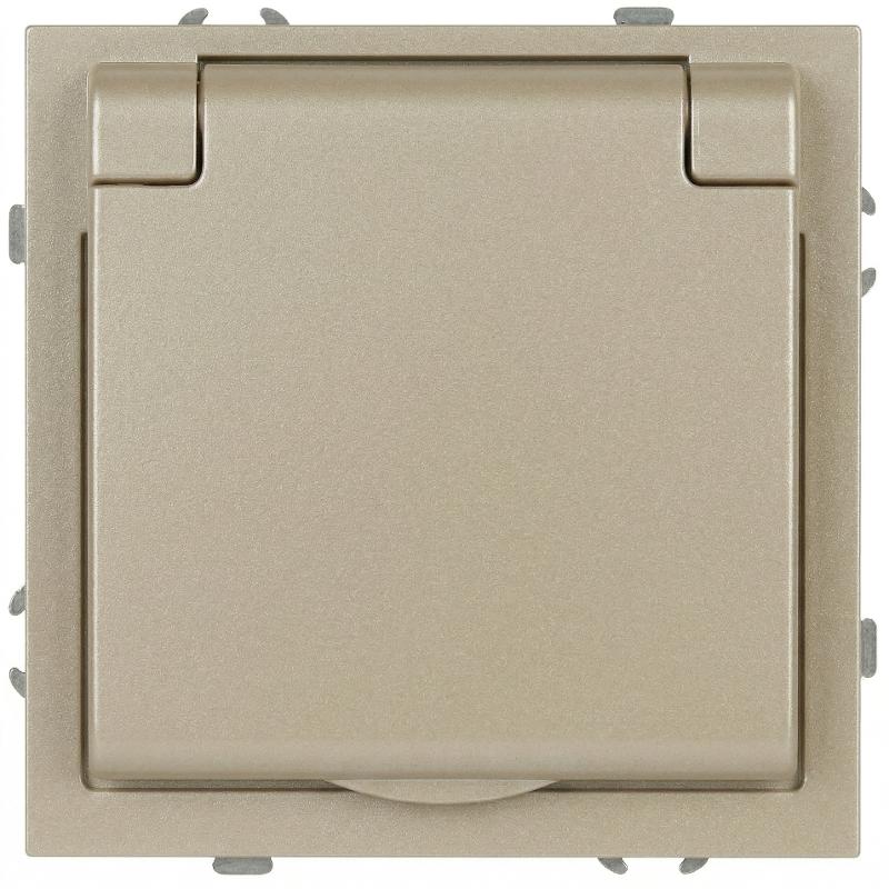 Розетка Galaxy 15-2103-04 c заземлением 2P+E Schuko со шторками с крышкой 16А-250В IP20 шампань | Б0070664 | ЭРА — ЭРА (Энергия света)