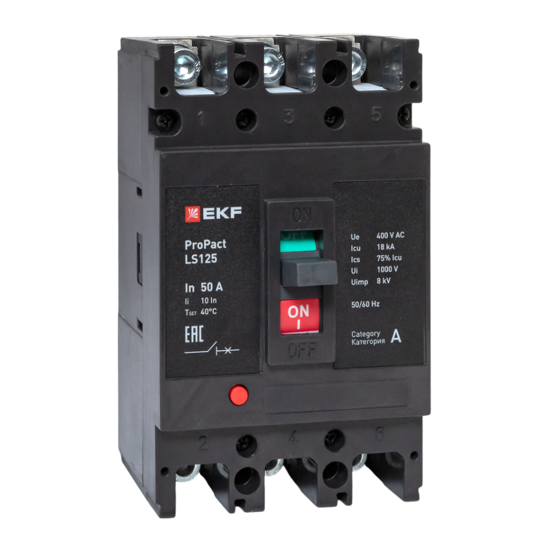 Выключатель автоматический LS125 18кА 3P 50А ProPact | mccb-125-18-3-50-ls | EKF — EKF