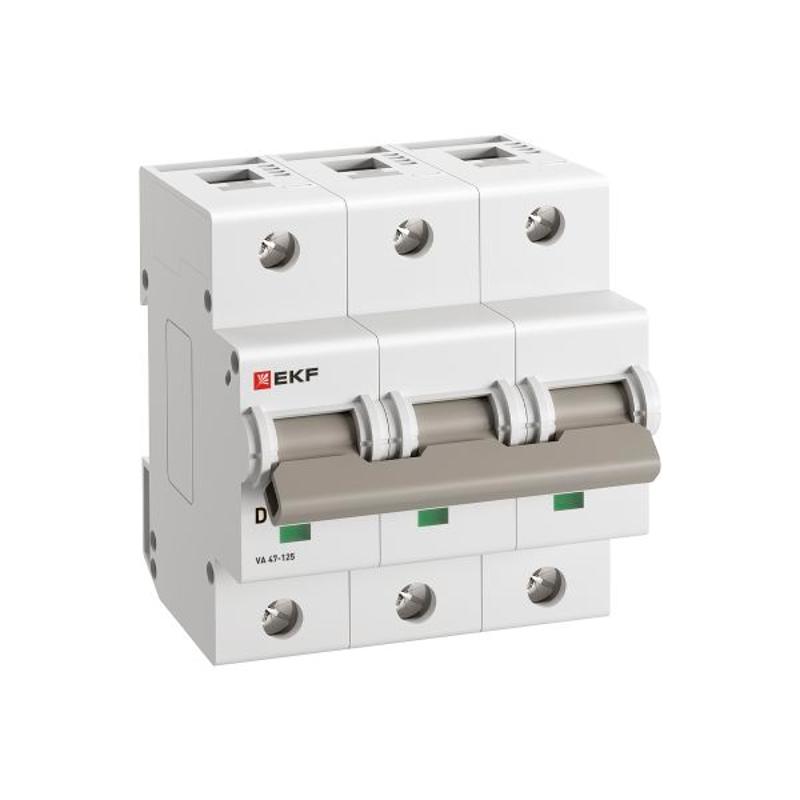 Выключатель автоматический ВА 47-125 3P 40А (D) 15кА PROXIMA  | mcb47125-3-40D | EKF — EKF