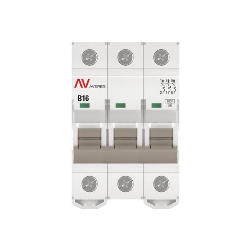 Выключатель автоматический трехполюсный AV-6 16А B 6кА AVERES | mcb6-3-16B-av | EKF — миниатюра 9
