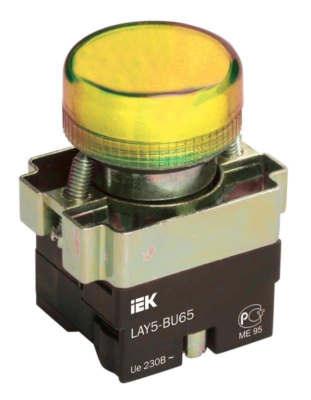 Индикатор LAY5-BU65 желтого цвета d22мм  | BLS50-BU-K05 | IEK — IEK (ИЭК)