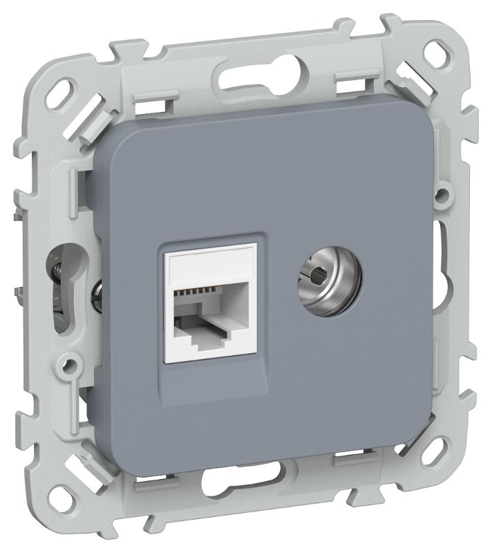 FLITE Розетка 2-ая RJ45/TV кат.5Е UTP РКТВ5е-2-0-ФлМ маренго | FI-AK22-1-K35 | IEK — IEK (ИЭК)