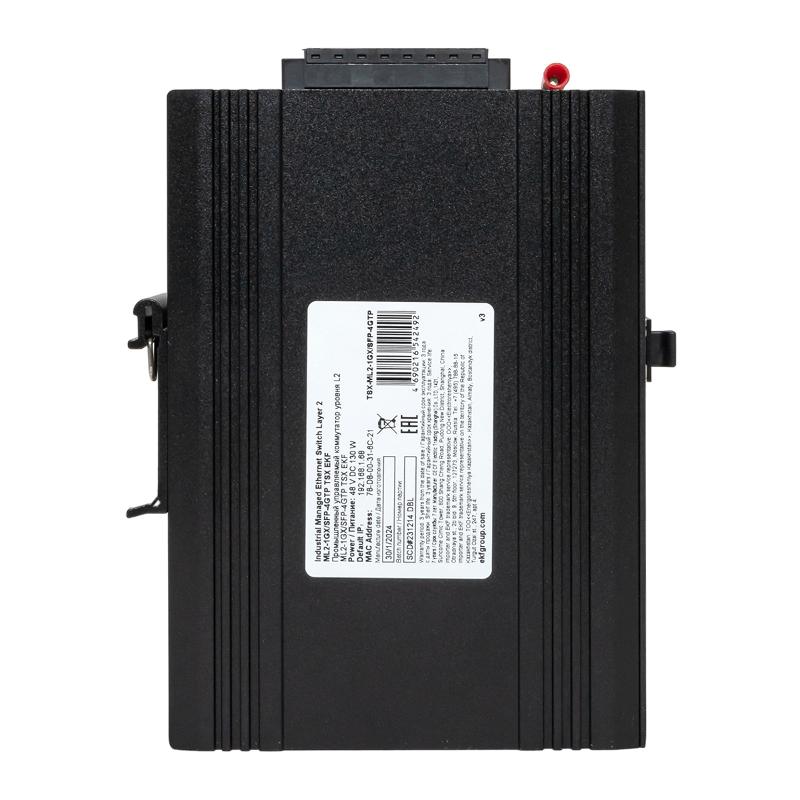 Промышленный управляемый коммутатор уровня L2 ML2-1GX/SFP-4GTP, 1 порт 1000Base-X SFP, 4 порта 10/100/1000Base-T(X) RJ45 c PoE, монтаж на динрейку TSX — миниатюра 12