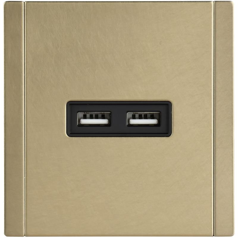 FORTE&PIANO Розетка USB A+A 3,1А FP649M металл шампань  | FP-U21-D31-M-K37 | IEK — миниатюра 2