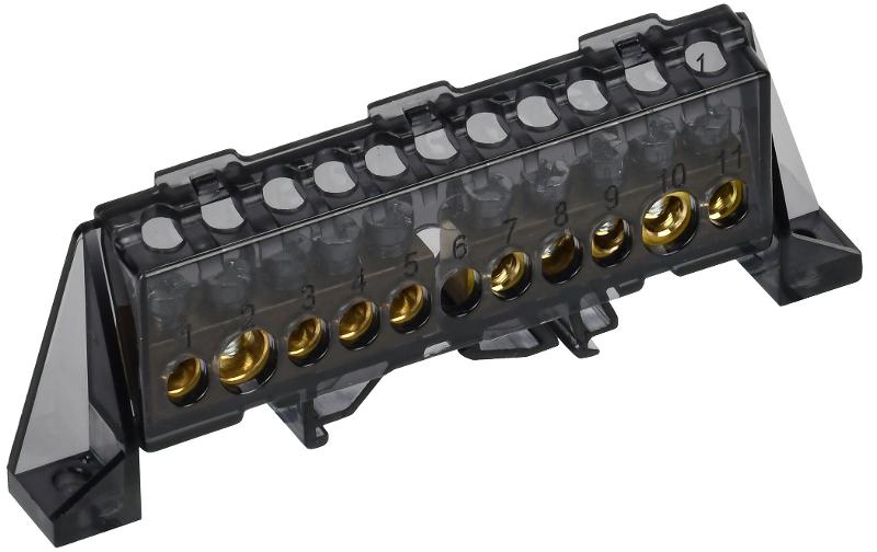 TEKFOR Шина N "ноль" в комбинированном DIN-изоляторе "Стойка" 8х12-(5+5)-Ч | TF-NN20-55-DP-K02 | IEK — фото 1 | Sento