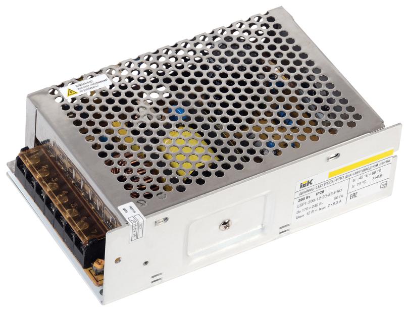 Драйвер для светодиодных лент LED ИПСН-PRO 200Вт 12В IP20 блок-клеммы | LSP1-200-12-20-33-PRO | IEK — IEK (ИЭК)