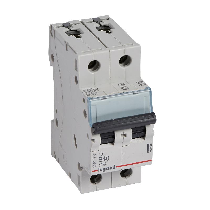 Выключатель автоматический двухполюсный TX3 6000 40А B 10кА | 403878 | Legrand — Legrand