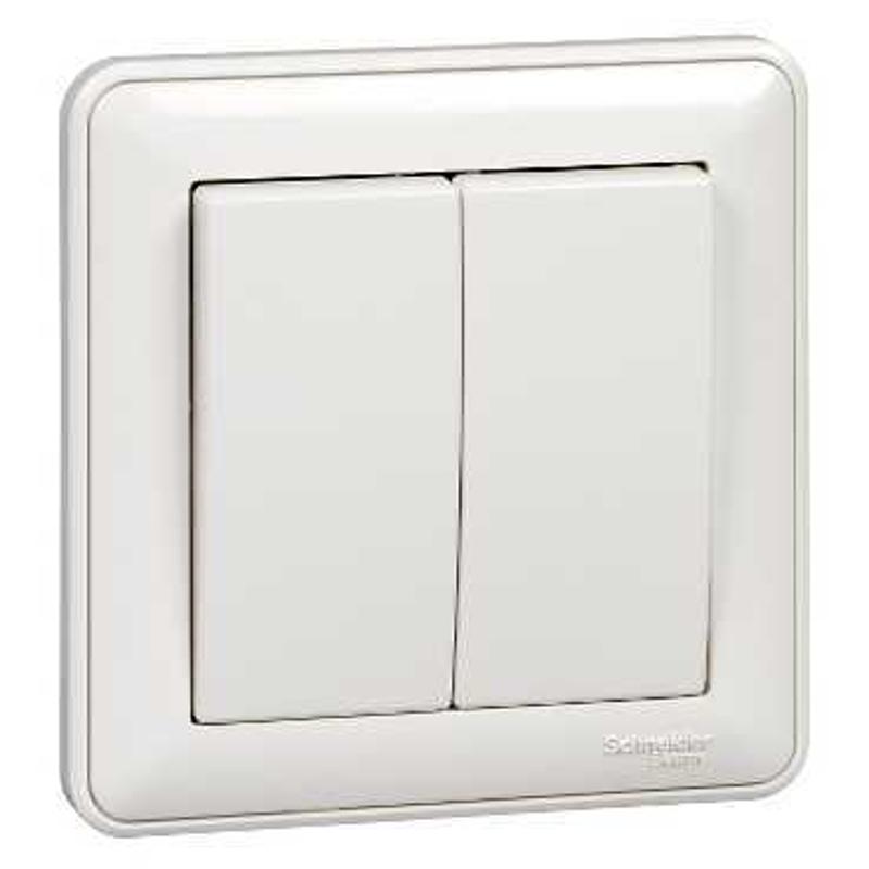 W59 Белый Выключатель 2-клавишный , 10АХ, (в сборе) | VS510-252-18 | SE — Systeme Electric