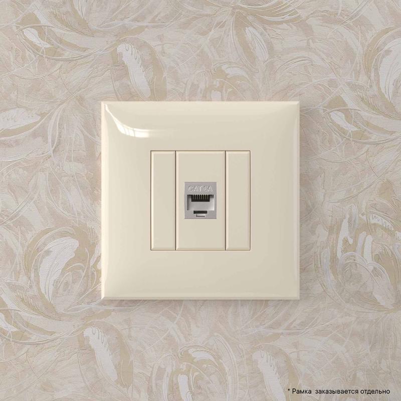 Компьютерная розетка RJ-45 без шторки в стену, кат.6А одинарная экранированная, "Avanti", "Ванильная дымка" | 4405773 | DKC — миниатюра 5