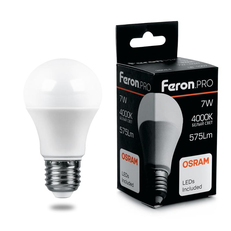 Лампа светодиодная .PRO LB-1007 Шар E27 7W 4000K OSRAM LED | 38024 | Feron — Feron