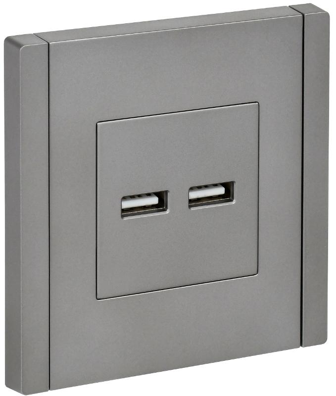 FORTE&PIANO Розетка USB A+A 3,1А FP549 сталь | FP-U21-D31-K46 | IEK — IEK (ИЭК)