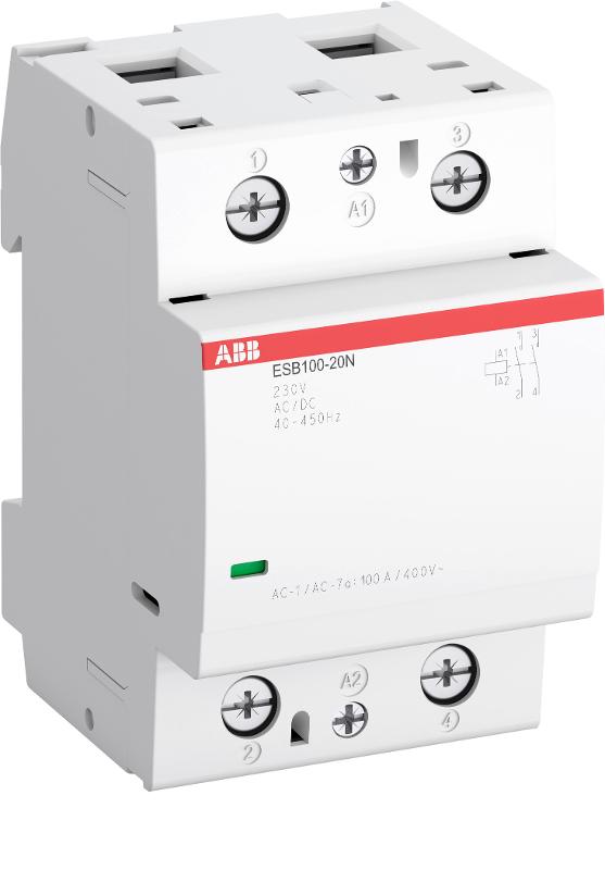 Контактор ESB100-20N-06 модульный (100А АС-1, 2НО), катушка 230В AC/DC | 1SAE361111R0620 | ABB — ABB