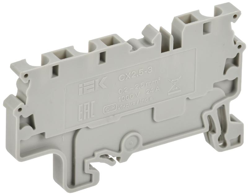 ARMAFIX Клемма пруж. CX2.5-3 2,5мм2 3-конт. серая | AF-CT40-00-3-K03-002 | IEK — миниатюра 2
