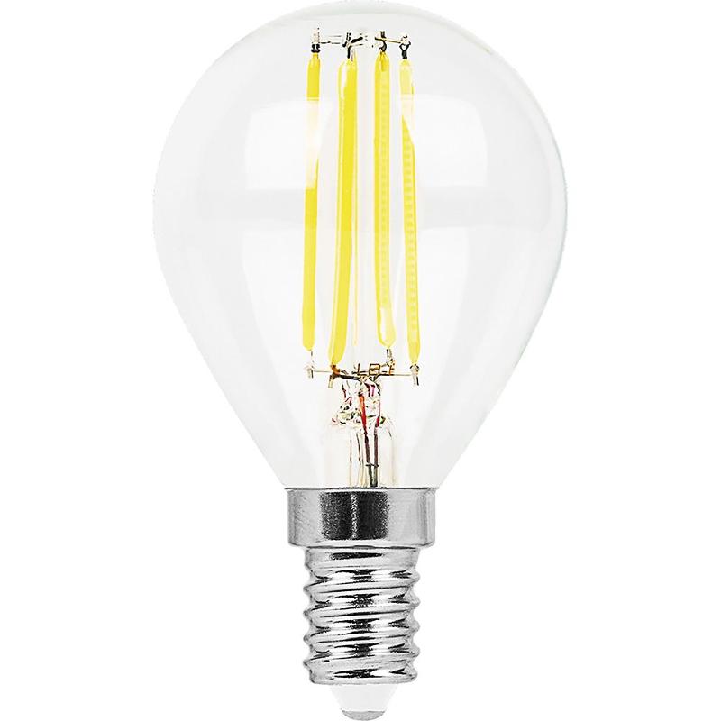Лампа светодиодная LB-52 (7W) 230V E14 4000K филамент G45 прозрачная | 25875 | FERON — миниатюра 2