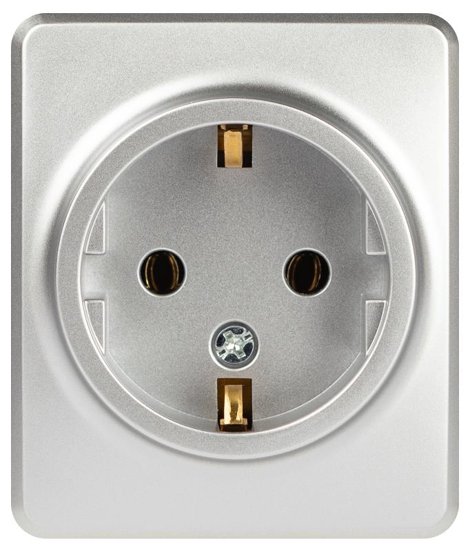 Розетка ЭРА Эксперт 11-2203-03 2P+E Schuko IP20 16A-250В ОУ Алюминий | Б0063020 | ЭРА — миниатюра 3