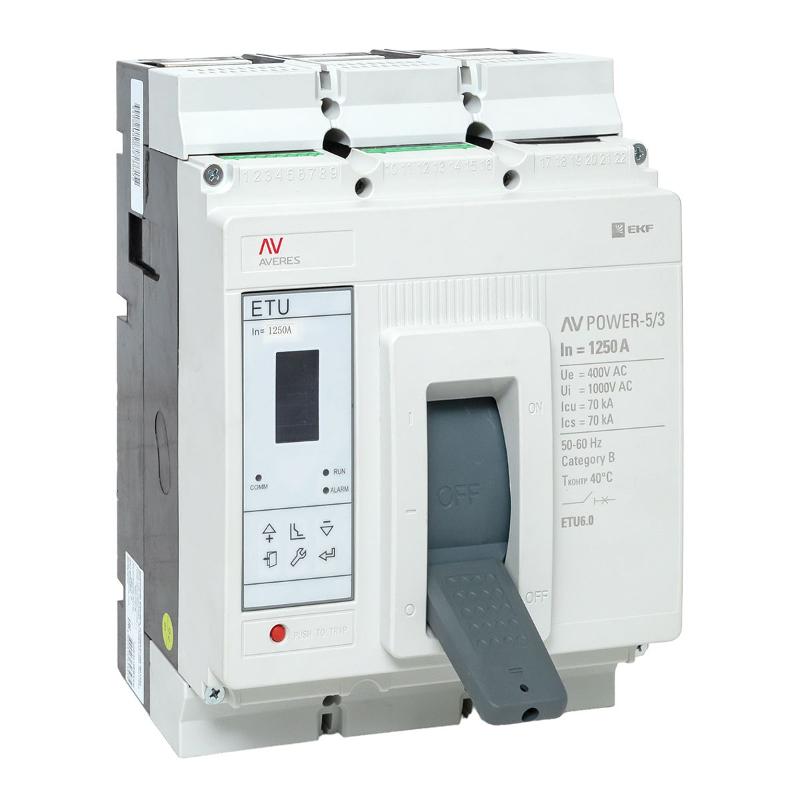Выключатель автоматический AV POWER-5/3 1250А 70kA ETU6.0 AVERES | mccb-53-1250M-6.0-av | EKF — EKF