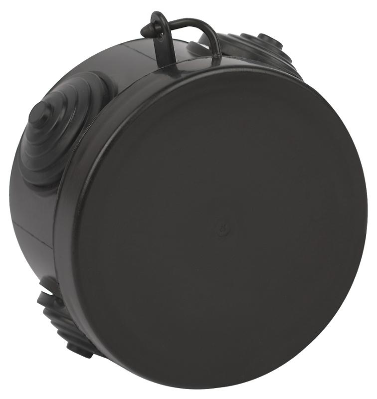 Распаячная коробка  KOR-65-40-4g-B открытой установки КОР 65х40мм черная с гермовводами 4 входа IP54 KOR-65-40-4g-B | Б0061799 | ЭРА — ЭРА (Энергия света)