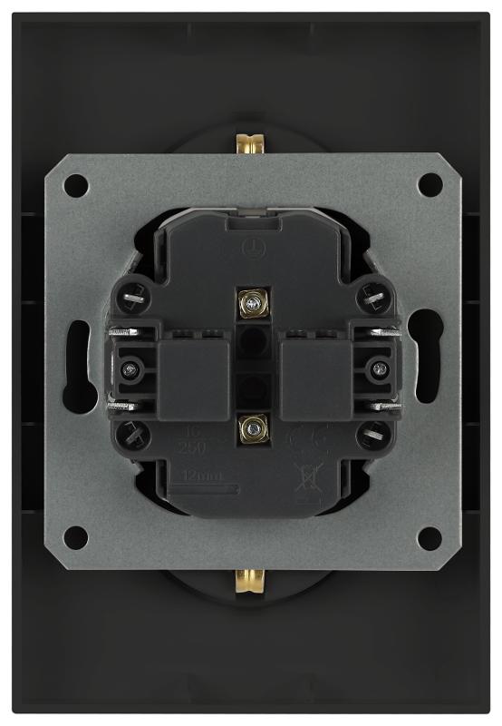 Розетка Arktik 16-2107-05 без заземления двойная 2X2P 16А-250В антрацит | Б0071685 | ЭРА — миниатюра 4