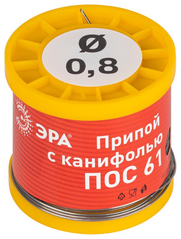 Припой  с канифолью для пайки ПОС 61 трубка Ø 0.8 мм, катушка 200 гр  | Б0061080 | ЭРА — миниатюра 2