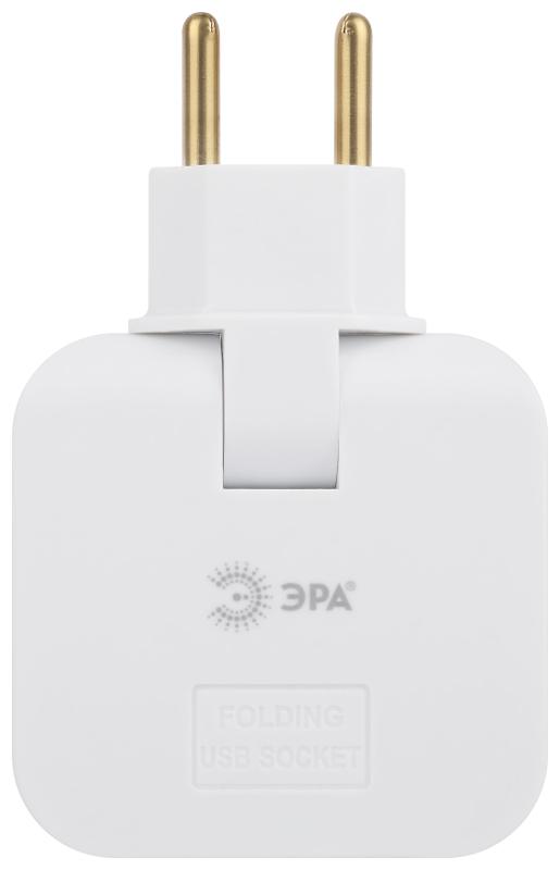 Разветвитель электрический ЭРА SPF-2-FL-USBC поворотный на 2 розетки + 2USB A+C 10А белый | Б0069090 | ЭРА — миниатюра 4