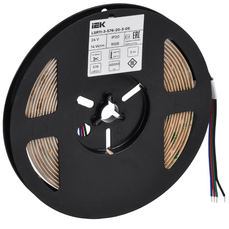 Лента LED 5м COB-576LED 14Вт/м IP20 10мм 24В RGB  | LSR11-3-576-20-3-05 | ИЭК — миниатюра 3