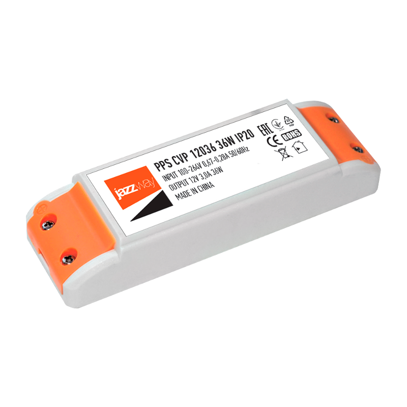 Драйвер для светодиодной ленты LED PPS CVP 12036 36Вт 12В IP20 | 1016355 | Jazzway — Jazzway