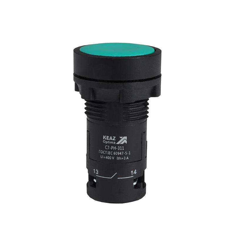 Кнопка с фиксацией OptiSignal Compact D22 C7-PH-311 зеленая 1НО+1НЗ XB7NH35 | 362074 | КЭАЗ — КЭАЗ (Курский электроаппаратный завод)