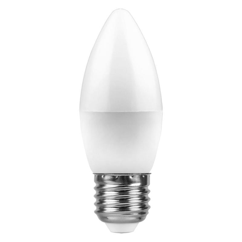 Лампа светодиодная LB-97 (7W) 230V E27 2700K свеча | 25758 | FERON — миниатюра 2