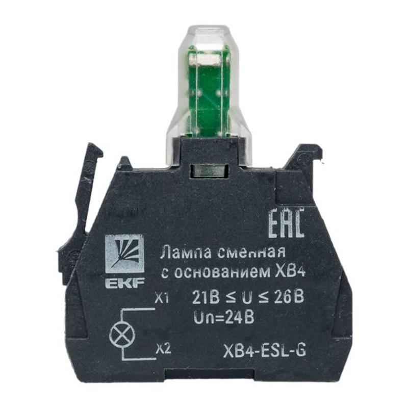 Лампа сменная c основанием XB4 зеленая 24В EKF PROxima  |  XB4-ESL-G |  EKF  — миниатюра 10