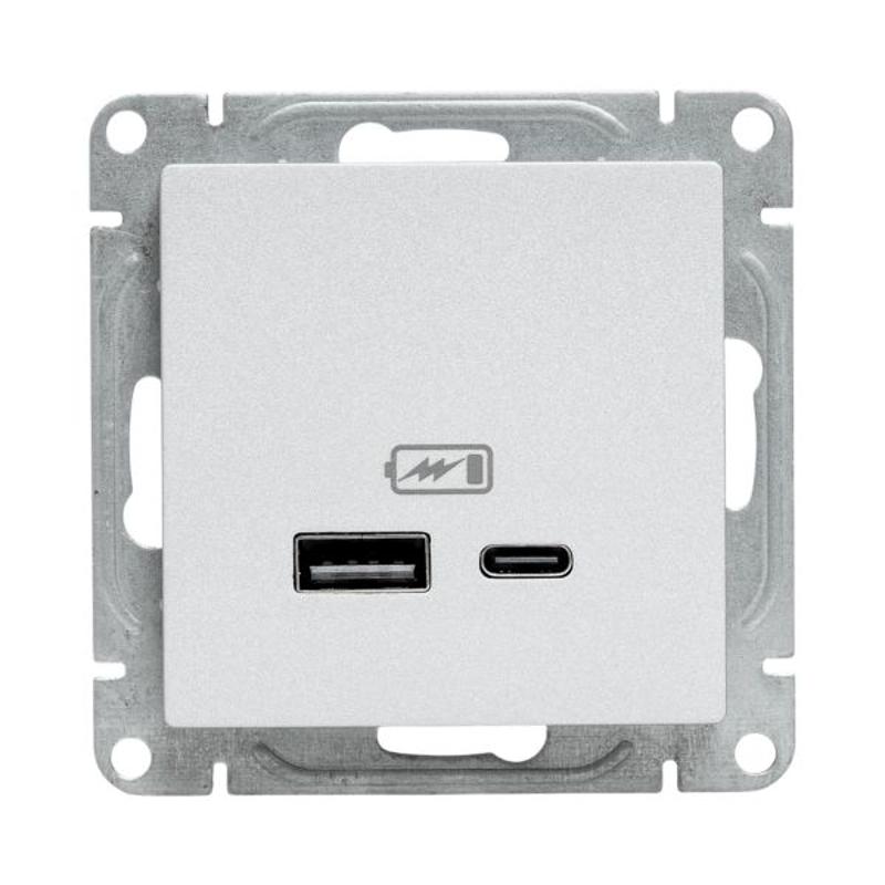 Механизм розетки USB-A+С, алюминий Эпика EKF | UP1-SOA-USBA+USBC | EKF — миниатюра 5