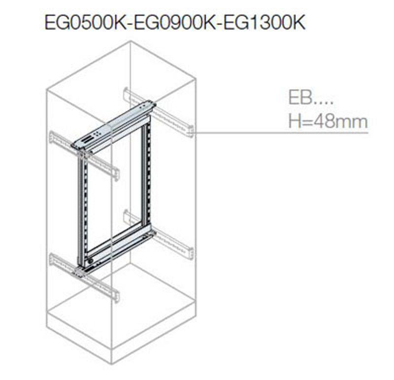 Рама 19 дюймов поворотная, 9HE 500x600мм | EG0500K | ABB — ABB