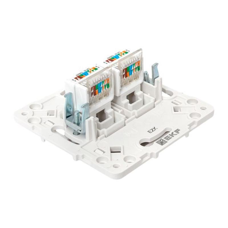 Стокгольм Механизм розетки RJ-45 2-местной белый |EYK02-035-10|EKF — миниатюра 8