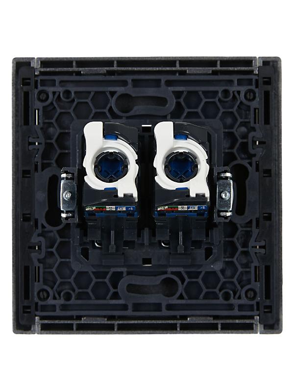 FORTE&PIANO Розетка комп. 2-ая RJ45 кат.6 FP534 сталь | FP-K20-2-K46 | IEK — миниатюра 7