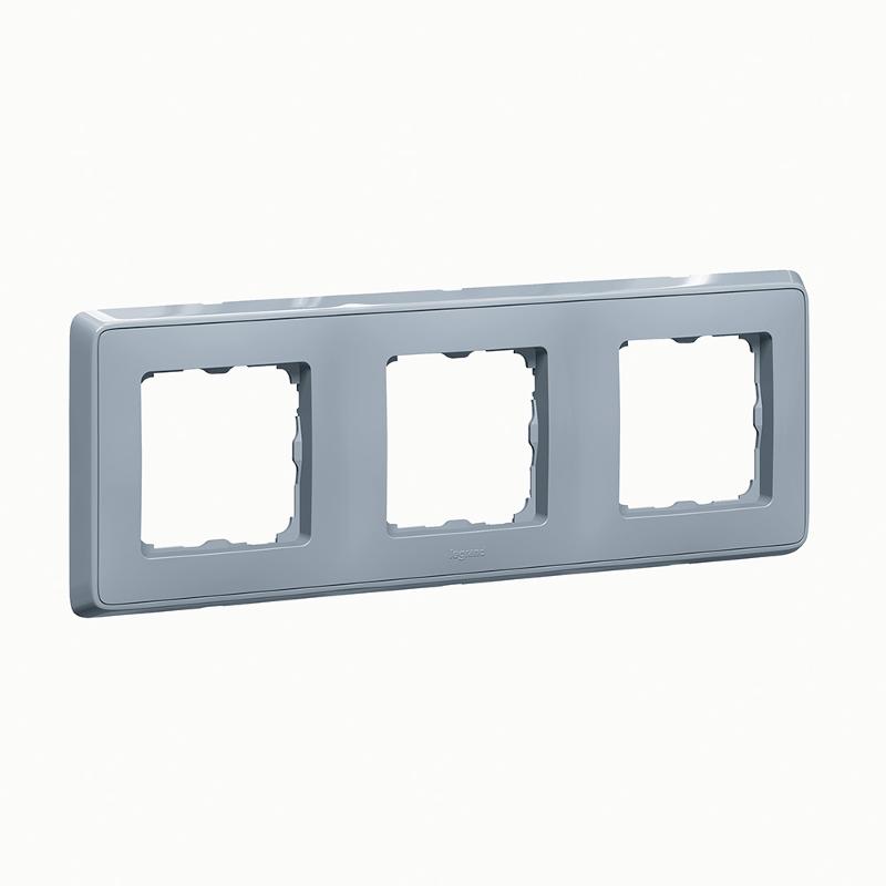 Cariva DIY Рамка 3 поста жемчужно-серый | 695986 | Legrand — Legrand