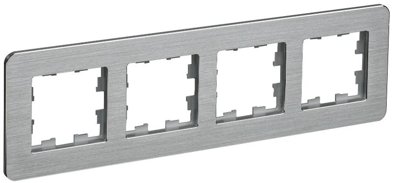 BRITE Рамка 4-ая РУ-4-1-Бр металл алюминий RE AL | BR-M42-M-21-K47 | IEK — IEK (ИЭК)