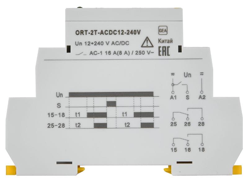 Реле времени ORT 2 конт. 2 уст. 12-240 В AC/DC  | ORT-2T-ACDC12-240V | IEK — миниатюра 3
