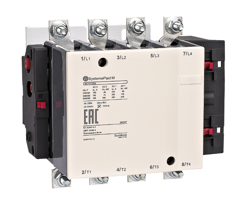 КОНТАКТОР MC1G 4P (4НО) AC1 250A 110В 50/60ГЦ | MC1G1504F7 | SE — миниатюра 2