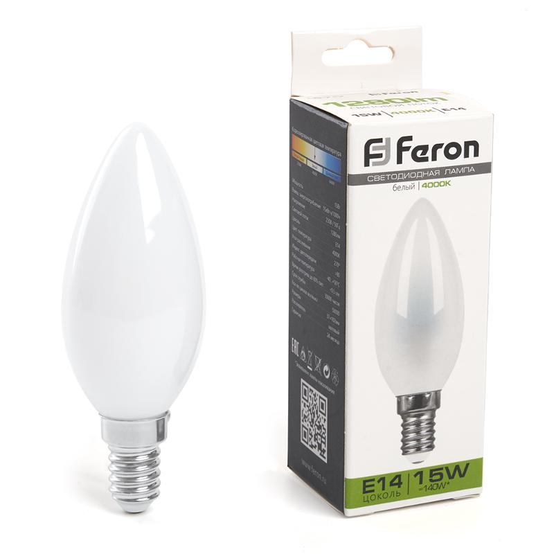 Лампа светодиодная, (15W) 230V E14 4000K матовая, LB-717 | 38257 | FERON — Feron