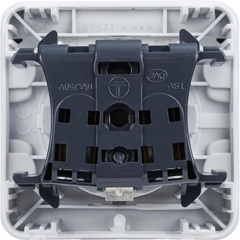 Plexo Серый Розетка с/з с крышкой винтовой зажим IP55 — миниатюра 4
