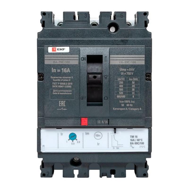 Выключатель автоматический ВА-99C (Compact NS) 100/16А 3P 36кА EKF PROxima | mccb99C-100-16 | EKF — миниатюра 17