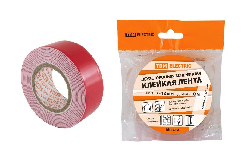 Двухсторонняя вспененная клейкая лента ширина 12 мм длина 10 м | SQ0526-0701 | TDM — TDM ELECTRIC