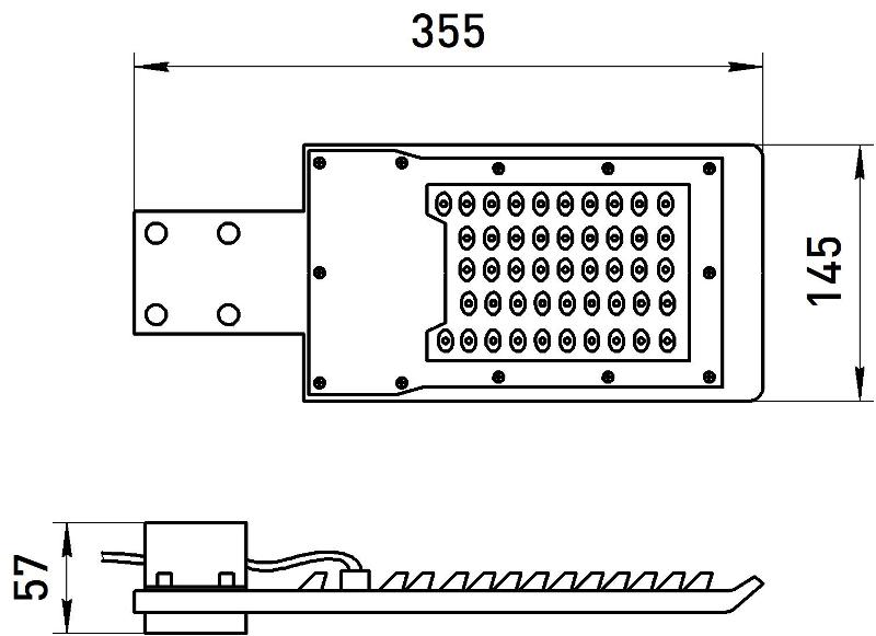 Светильник светодиодный консольный SPP-503-0-30K-050 50Вт 3000K 5000Лм КСС "Ш-с" DOB-SMD 48мм | Б0051836 | ЭРА — миниатюра 3