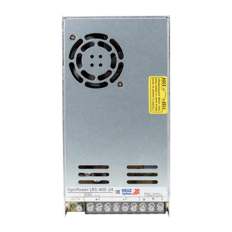 Блок питания панельный OptiPower LRS 400-24 16.6A | 328891 | КЭАЗ — КЭАЗ (Курский электроаппаратный завод)