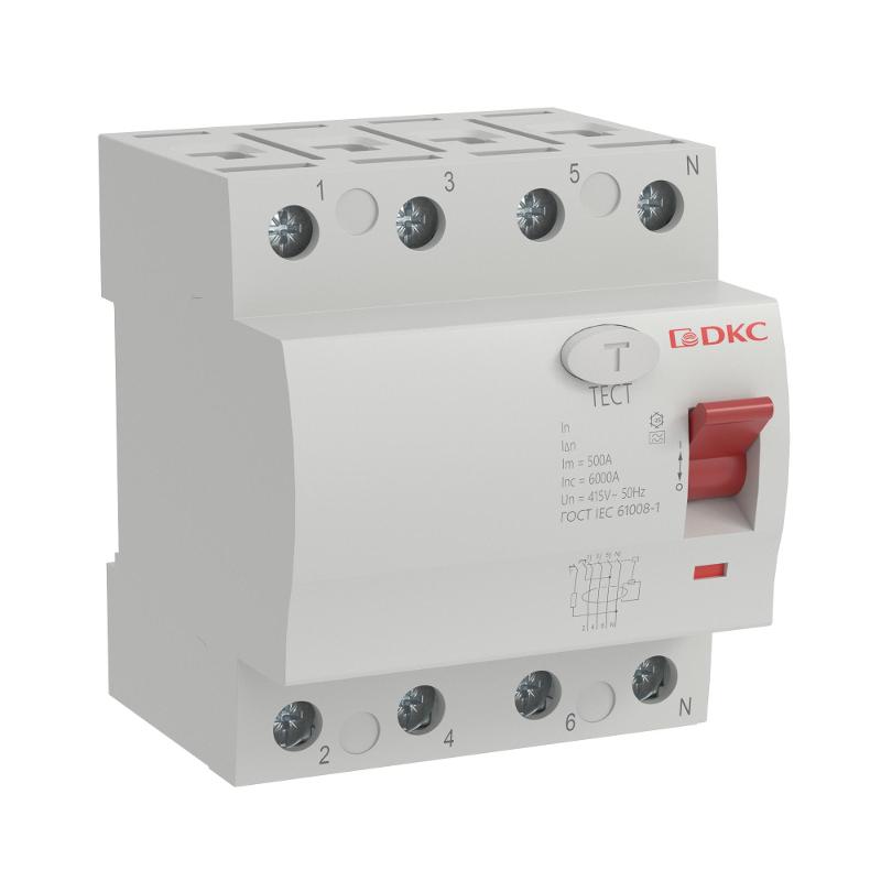Устройство защитного отключения УЗО YON MDL100 4P 63А 30mA тип A | MDL100-4P2-63-A | DKC — DKC (ДКС)