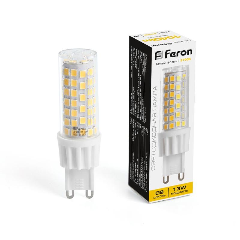 Лампа светодиодная, (13W) 230V G9 2700K JCD, LB-436 | 38152 | FERON — Feron