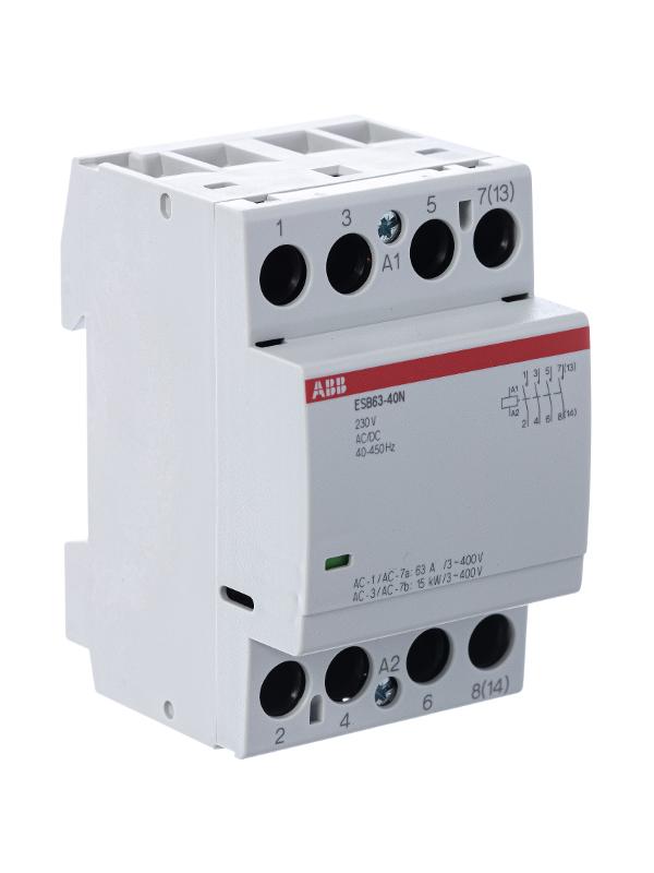 Контактор ESB63-40N-06 модульный (63А АС-1, 4НО), катушка 230В AC/DC | 1SAE351111R0640 | ABB — миниатюра 3