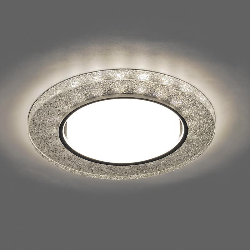 Светильник встраиваемый с белой LED подсветкой CD4041 потолочный GX53 без лампы, серебро, хром | 40518 | Feron — миниатюра 2
