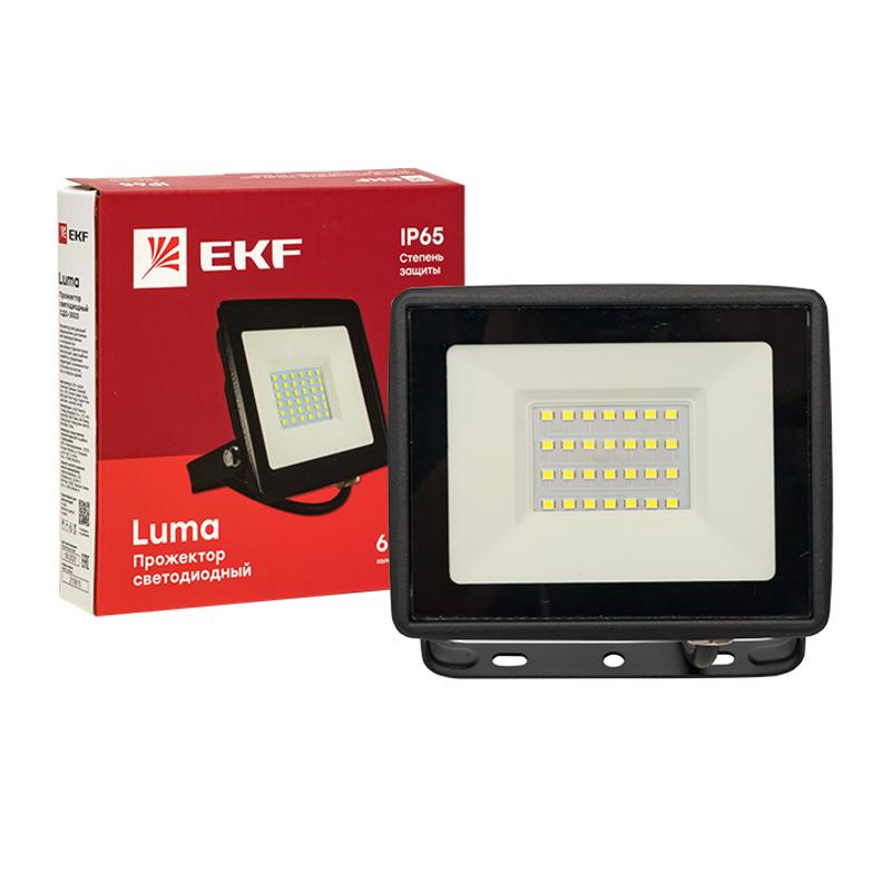 Прожектор светодиодный СДО-3003 30Вт 6500К IP65 EKF Basic | FLL-3003-30-6500 | EKF — миниатюра 6